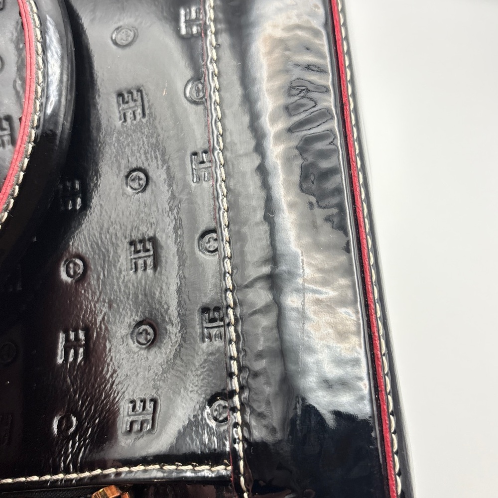 Arcadia Italian Patent Leather Black Satchel GUC - Picture 10 of 16